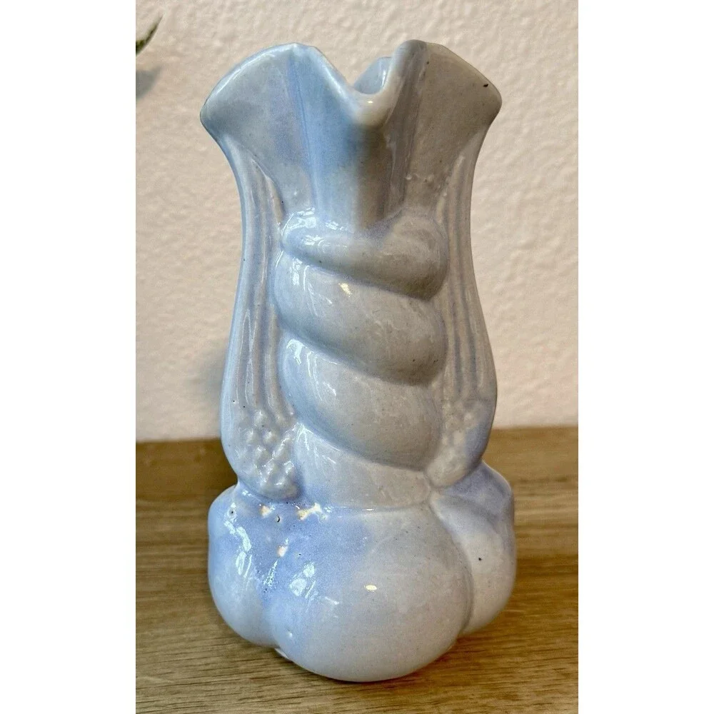 Niloak Winged Victory Art Pottery Twisted Vase Blue Flag 1940’s